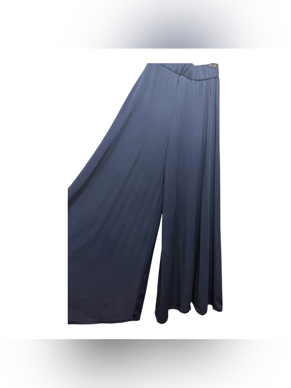 Elastic-Waist Wide Leg Palooza Culottes Relaxed Fit Oversized Boho Pants in Navy